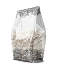 Gümüş Yaldız Çiçek Baskılı Kare Taban Oturan Torba 6x15cm (1000 ADET)