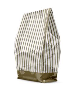 Altın Yaldız Çizgili Baskılı Kare Taban Oturan Torba 7,5x18cm  (1000 ADET)