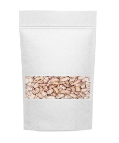 Beyaz/Geniş Pencereli Kilitli Kraft Doypack Torba 13x22 cm (1000 ADET)