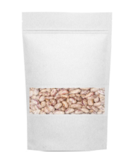 Beyaz/Geniş Pencereli Kilitli Kraft Doypack Torba 13x22 cm (1000 ADET)