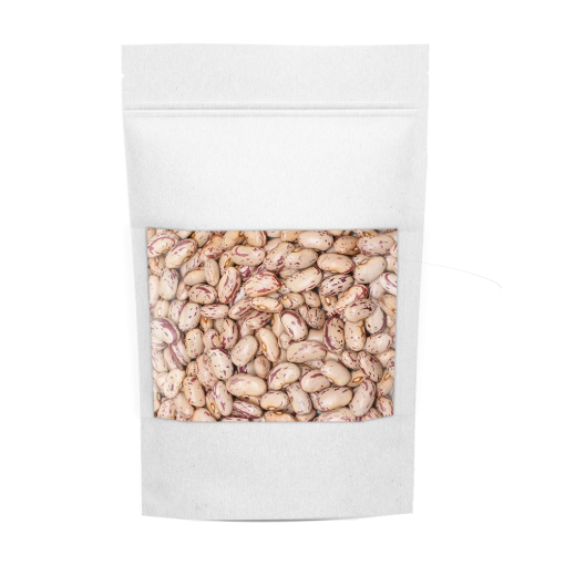 Beyaz/Geniş Pencereli Kilitli Kraft Doypack Torba 13x22 cm  (1000 ADET)