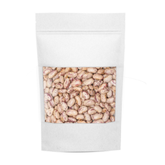 Beyaz/Geniş Pencereli Kilitli Kraft Doypack Torba 13x22 cm  (1000 ADET)