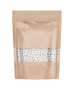 Dar Pencereli Kilitli Kraft Doypack Torba 24x34cm (1000 ADET)